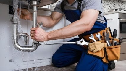 Technician using electronic equipment to detect a plumbing leak in West Valley City